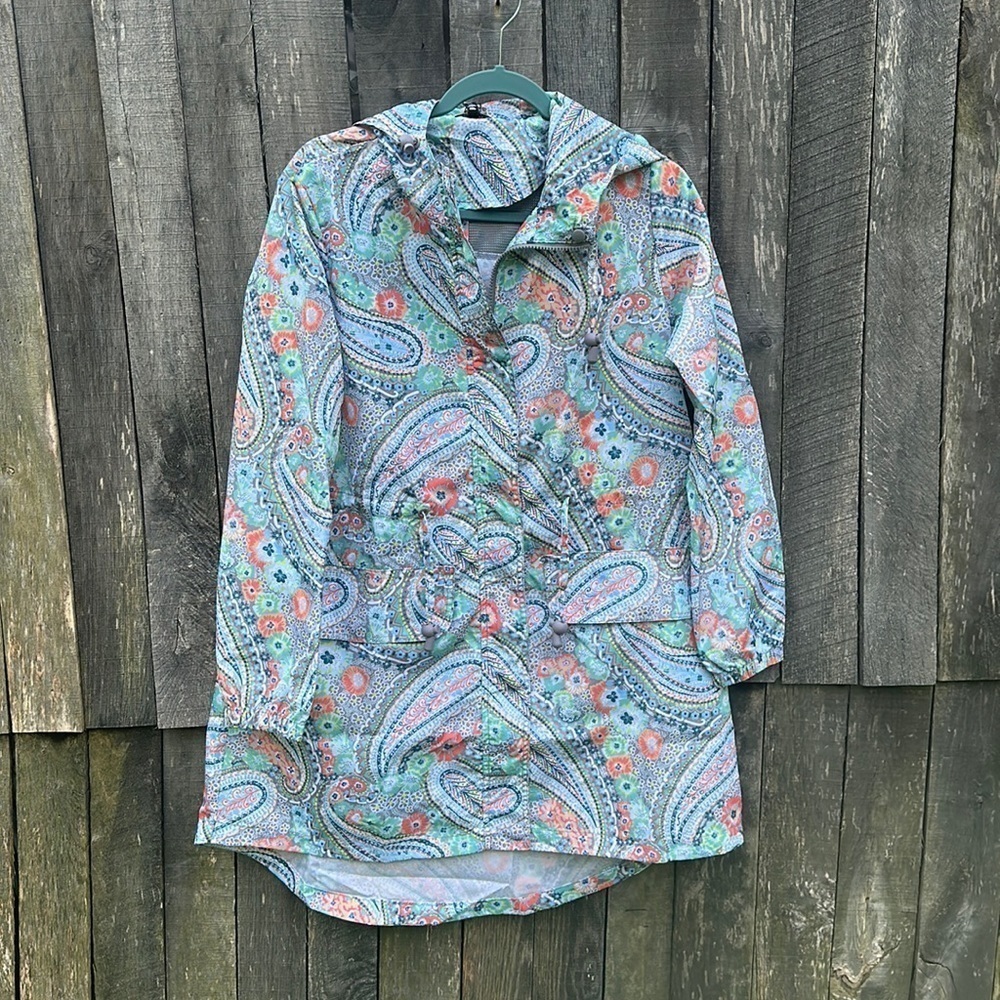 NWT Vera Bradley Packable Raincoat - Citrus Paisley Large Small Medium - Picture 1 of 13